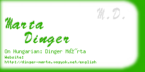 marta dinger business card